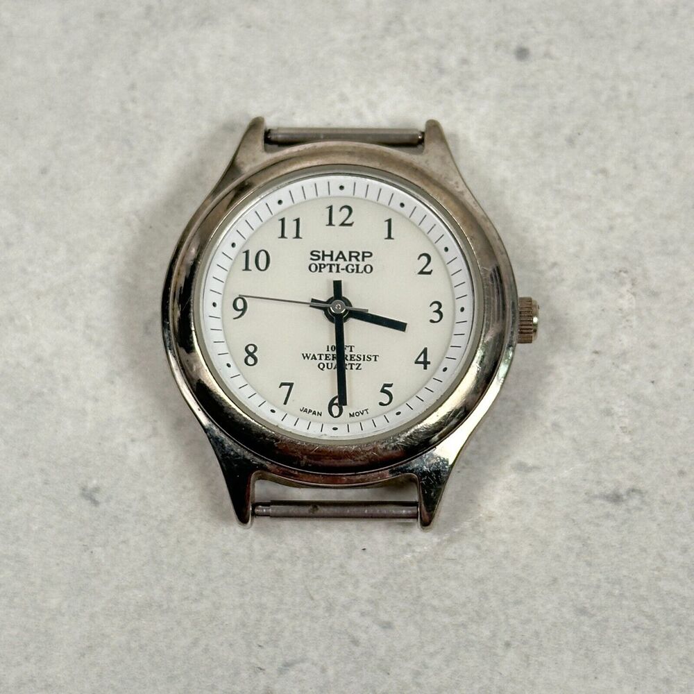 Sharp Watch Womens 30mm Silver Tone Optiglo Water Resistant Quartz New Battery